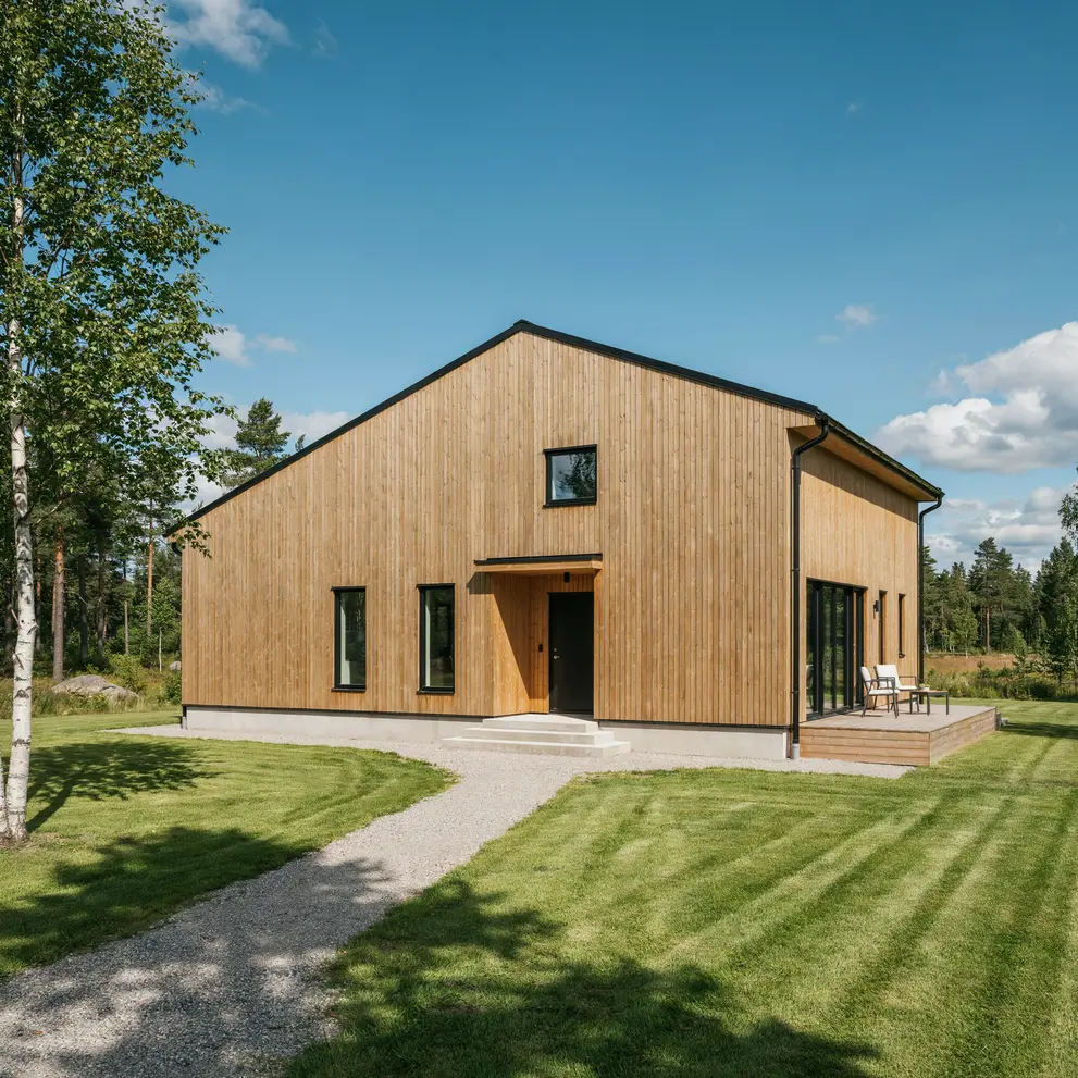 bygga hus i losvirke trahus arkitektritade villa skane
